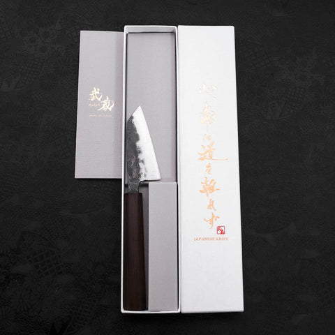 Kobunka Blue steel #2 Kurouchi Ebony Handle 80mm-Blue steel #2-Kurouchi-Japanese Handle-[Musashi]-[Japanese-Kitchen-Knives]