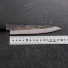 Koyanagi Blue steel #1 Kurouchi Chokin Nami Buffalo Ebony Handle 150mm-Blue steel #1-Kurouchi-Japanese Handle-[Musashi]-[Japanese-Kitchen-Knives]