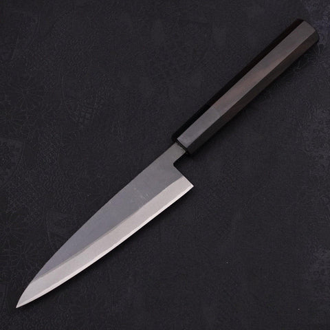 Koyanagi Blue steel #2 Kurouchi Chokin Auspicious Cloud-Sun Buffalo Ebony Handle 135mm-Blue steel #2-Kurouchi-Japanese Handle-[Musashi]-[Japanese-Kitchen-Knives]