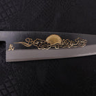 Koyanagi Blue steel #2 Kurouchi Chokin Auspicious Cloud-Sun Buffalo Ebony Handle 135mm-Blue steel #2-Kurouchi-Japanese Handle-[Musashi]-[Japanese-Kitchen-Knives]