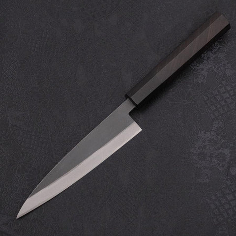 Koyanagi Blue steel #2 Kurouchi Chokin Centipede Buffalo Ebony Handle 135mm-Blue steel #2-Kurouchi-Japanese Handle-[Musashi]-[Japanese-Kitchen-Knives]