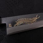 Koyanagi Blue steel #2 Kurouchi Chokin Centipede Buffalo Ebony Handle 135mm-Blue steel #2-Kurouchi-Japanese Handle-[Musashi]-[Japanese-Kitchen-Knives]