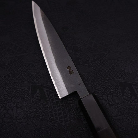 Koyanagi Blue steel #2 Kurouchi Chokin Sakura Buffalo Ebony Handle 135mm-Blue steel #2-Kurouchi-Japanese Handle-[Musashi]-[Japanese-Kitchen-Knives]