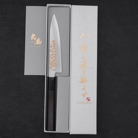 Koyanagi Silver steel #3 Kasumi Chokin Sakura Buffalo Ebony Handle 140mm-Silver steel #3-Kasumi-Japanese Handle-[Musashi]-[Japanese-Kitchen-Knives]