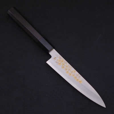 Koyanagi Silver steel #3 Kasumi Chokin Sakura Buffalo Ebony Handle 140mm-Silver steel #3-Kasumi-Japanese Handle-[Musashi]-[Japanese-Kitchen-Knives]