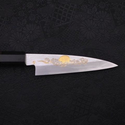 Koyanagi White steel #2 Kasumi Chokin Luck Cloud Buffalo Ebony Handle 110mm-White steel #2-Kasumi-Japanese Handle-[Musashi]-[Japanese-Kitchen-Knives]