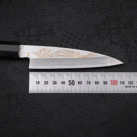 Koyanagi White steel #2 Kasumi Chokin Nami Buffalo Ebony Handle 110mm-White steel #2-Kasumi-Japanese Handle-[Musashi]-[Japanese-Kitchen-Knives]