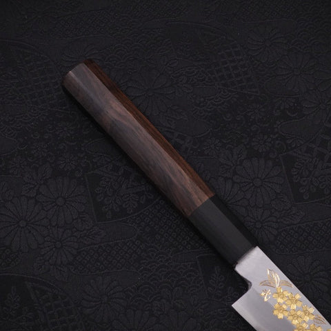 Koyanagi White steel #2 Kasumi Chokin Sakura Buffalo Ebony Handle 110mm-White steel #2-Kasumi-Japanese Handle-[Musashi]-[Japanese-Kitchen-Knives]