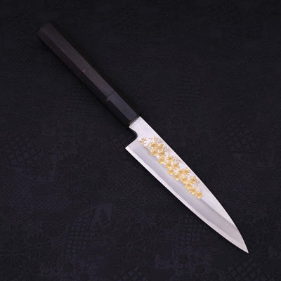 Koyanagi White steel #2 Kasumi Chokin Sakura Buffalo Ebony Handle 150mm-White steel #2-Kasumi-Japanese Handle-[Musashi]-[Japanese-Kitchen-Knives]