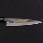 Koyanagi White steel #2 Kurouchi Chokin Peacock Feathers Buffalo Ebony Handle 135mm-White steel #2-Kurouchi-Japanese Handle-[Musashi]-[Japanese-Kitchen-Knives]