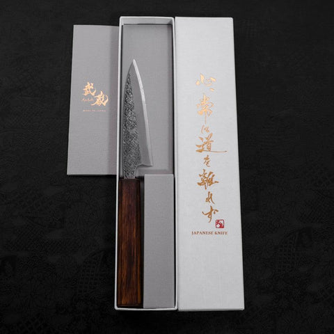 Koyanagi White steel #2 Nashiji Sumi Urushi Handle 120mm-White steel #2-Nashiji-Japanese Handle-[Musashi]-[Japanese-Kitchen-Knives]