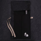 Musashi Japanese Style Kitchen Knife Roll Flower Black 1 Pocket Handmade-[Musashi]-[Japanese-Kitchen-Knives]