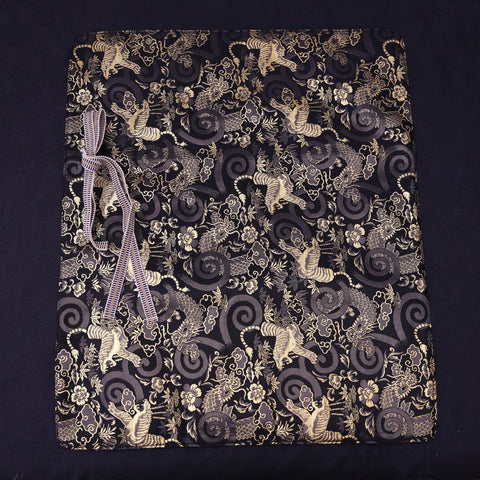 Musashi Japanese Style Kitchen Knife Roll Gold Dragon Tiger 4 Pockets Handmade-[Musashi]-[Japanese-Kitchen-Knives]