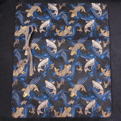 Musashi Japanese Style Kitchen Knife Roll Koi 4 Pockets Handmade-[Musashi]-[Japanese-Kitchen-Knives]