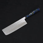 Nakiri AUS-10 Nashiji Damascus Ocean Fireworks Handle 165mm-AUS-10-Damascus-Ocean Handle-[Musashi]-[Japanese-Kitchen-Knives]