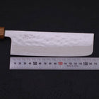 Nakiri AUS-10 Nashiji Damascus Yaki Urushi Handle 165mm-AUS-10-Damascus-Japanese Handle-[Musashi]-[Japanese-Kitchen-Knives]