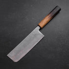 Nakiri AUS-10 Polished Nashiji Damascus Yaki Urushi Handle 165mm-AUS-10-Damascus-Japanese Handle-[Musashi]-[Japanese-Kitchen-Knives]