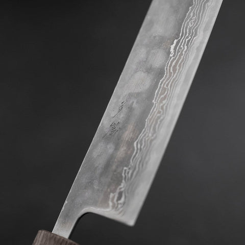 Nakiri AUS-10 Polished Nashiji Damascus Yaki Urushi Handle 165mm-AUS-10-Damascus-Japanese Handle-[Musashi]-[Japanese-Kitchen-Knives]