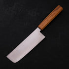 Nakiri AUS-10 Polished Oak Handle 165mm-AUS-10-Polished-Japanese Handle-[Musashi]-[Japanese-Kitchen-Knives]