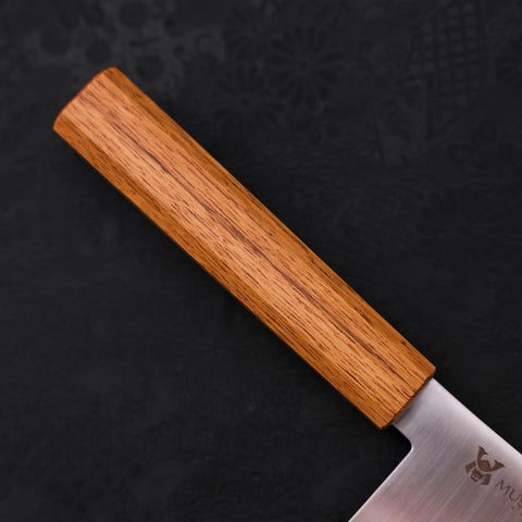 Nakiri AUS-10 Polished Oak Handle 165mm-AUS-10-Polished-Japanese Handle-[Musashi]-[Japanese-Kitchen-Knives]