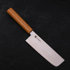 Nakiri AUS-10 Polished Oak Handle 165mm-AUS-10-Polished-Japanese Handle-[Musashi]-[Japanese-Kitchen-Knives]