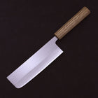 Nakiri AUS-8 Polished Oak Handle 165mm-AUS-8-Polished-OakHandle-[Musashi]-[Japanese-Kitchen-Knives]