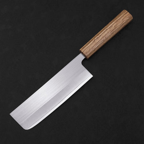 Nakiri AUS-8 Polished Oak Handle 165mm-AUS-8-Polished-OakHandle-[Musashi]-[Japanese-Kitchen-Knives]