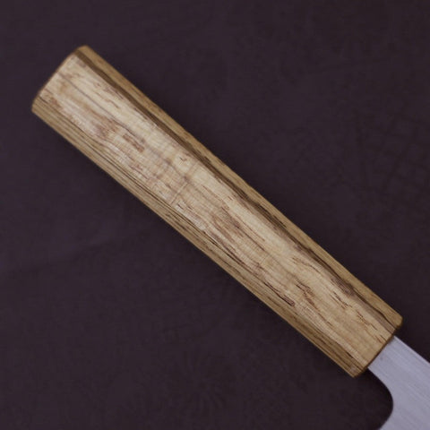 Nakiri AUS-8 Polished Oak Handle 165mm-AUS-8-Polished-OakHandle-[Musashi]-[Japanese-Kitchen-Knives]