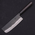 Nakiri Blue steel #2 Kurouchi Chokin Kappa Fishing Slipping Buffalo Ebony Handle 165mm-Blue steel #2-Kurouchi-Japanese Handle-[Musashi]-[Japanese-Kitchen-Knives]