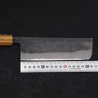 Nakiri Blue steel #2 Kurouchi Oak Handle 165mm-Blue steel #2-Kurouchi-Japanese Handle-[Musashi]-[Japanese-Kitchen-Knives]