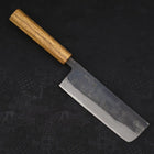 Nakiri Blue steel #2 Kurouchi Oak Handle 165mm-Blue steel #2-Kurouchi-Japanese Handle-[Musashi]-[Japanese-Kitchen-Knives]