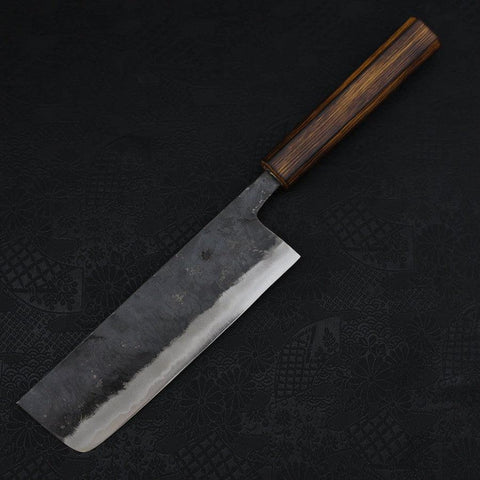 Nakiri Blue steel #2 Kurouchi Sumi Urushi Handle 165mm-Blue steel #2-Kurouchi-Japanese Handle-[Musashi]-[Japanese-Kitchen-Knives]