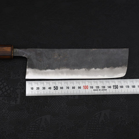 Nakiri Blue steel #2 Kurouchi Sumi Urushi Handle 165mm-Blue steel #2-Kurouchi-Japanese Handle-[Musashi]-[Japanese-Kitchen-Knives]