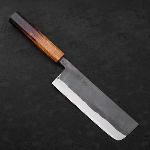 Nakiri Blue steel #2 Kurouchi Yaki Urushi Handle 165mm-Blue steel #2-Kurouchi-Japanese Handle-[Musashi]-[Japanese-Kitchen-Knives]