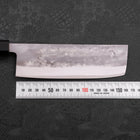 Nakiri Blue steel #2 Stainless Clad Nashiji Buffalo Teak Handle 165mm-Blue steel #2-Nashiji-Japanese Handle-[Musashi]-[Japanese-Kitchen-Knives]