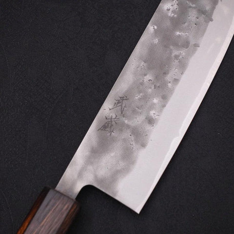 Nakiri Blue steel #2 Stainless Clad Nashiji Sumi Urushi Handle 165mm-Blue steel #2-Nashiji-Japanese Handle-[Musashi]-[Japanese-Kitchen-Knives]