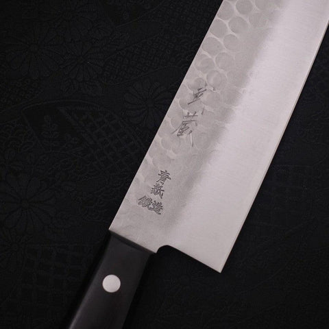 Nakiri Blue steel #2 Tsuchime Stainless Clad Western Handle 165mm-Blue steel #2-Tsuchime-Western Handle-[Musashi]-[Japanese-Kitchen-Knives]