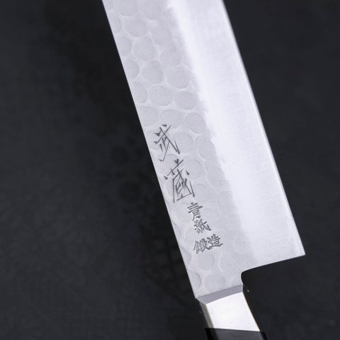 Nakiri Blue steel #2 Tsuchime Stainless Clad Western Handle 165mm-Blue steel #2-Tsuchime-Western Handle-[Musashi]-[Japanese-Kitchen-Knives]