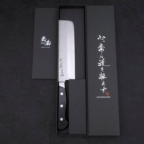 Nakiri Blue steel #2 Tsuchime Stainless Clad Western Handle 165mm-Blue steel #2-Tsuchime-Western Handle-[Musashi]-[Japanese-Kitchen-Knives]