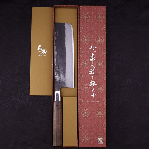 Nakiri Blue steel #2 Walnut Handle 200mm-Blue steel #2-Japanese Handle-[Musashi]-[Japanese-Kitchen-Knives]