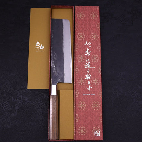 Nakiri Blue steel #2 Walnut Handle 210mm-Blue steel #2-Japanese Handle-[Musashi]-[Japanese-Kitchen-Knives]