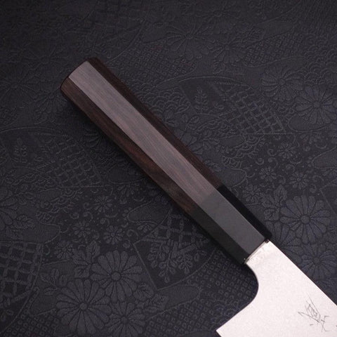 Nakiri Silver Steel #3 Damascus Buffalo Ebony Handle 165mm-Silver steel #3-Damascus-Japanese Handle-[Musashi]-[Japanese-Kitchen-Knives]