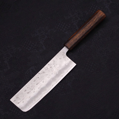 Nakiri Silver Steel #3 Nashiji Sumi Urushi Handle 165mm-Silver steel #3-Nashiji-Japanese Handle-[Musashi]-[Japanese-Kitchen-Knives]