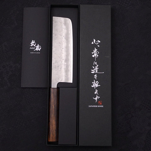 Nakiri Silver Steel #3 Nashiji Sumi Urushi Handle 165mm-Silver steel #3-Nashiji-Japanese Handle-[Musashi]-[Japanese-Kitchen-Knives]