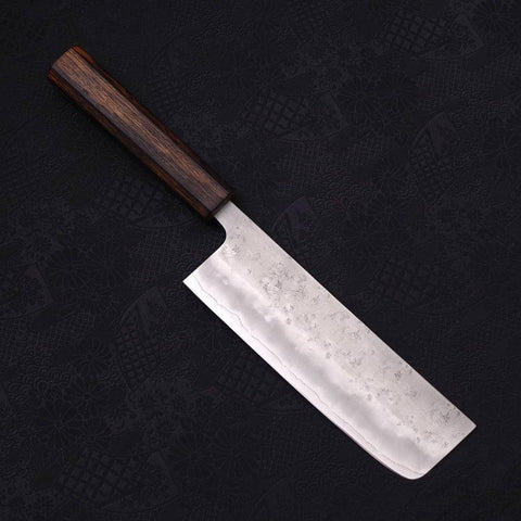 Nakiri Silver Steel #3 Nashiji Sumi Urushi Handle 165mm-Silver steel #3-Nashiji-Japanese Handle-[Musashi]-[Japanese-Kitchen-Knives]