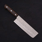 Nakiri Silver Steel #3 Nashiji Western Brown Handle 165mm-Silver steel #3-Nashiji-Western Handle-[Musashi]-[Japanese-Kitchen-Knives]