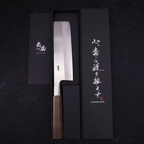 Nakiri Silver Steel #3 Walnut Handle 165mm-Silver steel #3-Japanese Handle-[Musashi]-[Japanese-Kitchen-Knives]