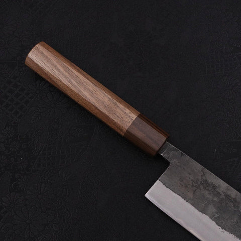 Nakiri Stainless Clad Blue steel #2 Kurouchi Walnut Shitan Handle 165mm-Blue steel #2-Kurouchi-Japanese Handle-[Musashi]-[Japanese-Kitchen-Knives]