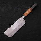 Nakiri Stainless Clad White steel #2 Polished Yaki Urushi Handle 165mm-White steel #2-Polished-Japanese Handle-[Musashi]-[Japanese-Kitchen-Knives]