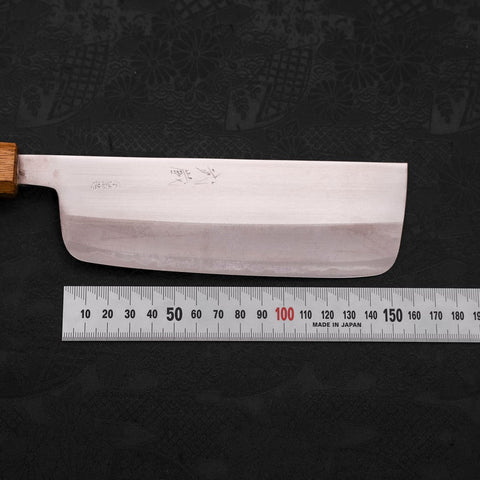 Nakiri Stainless Clad White steel #2 Polished Yaki Urushi Handle 165mm-White steel #2-Polished-Japanese Handle-[Musashi]-[Japanese-Kitchen-Knives]